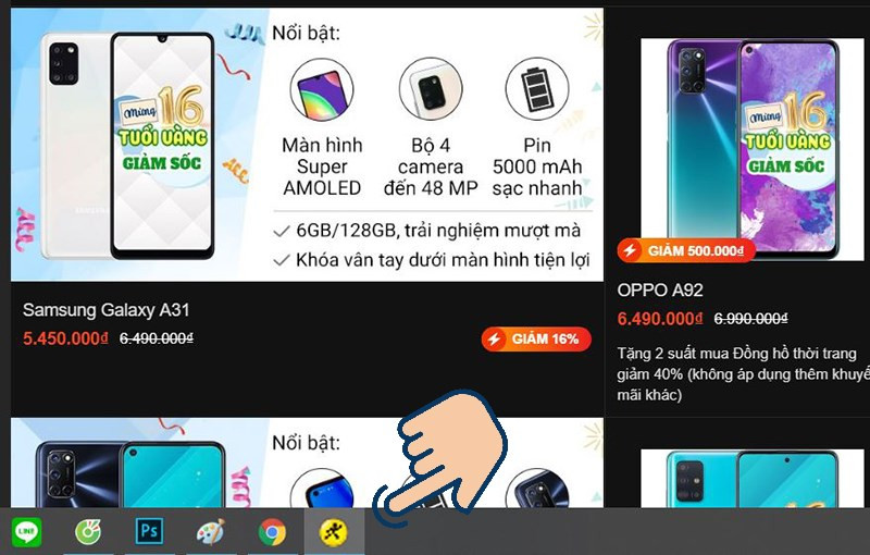 Trang web đã được ghim vào thanh Taskbar
