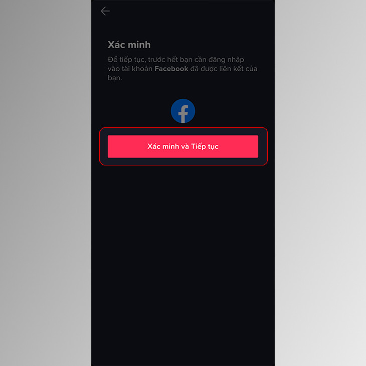Màn hình xác minh trước khi xóa tài khoản TikTok