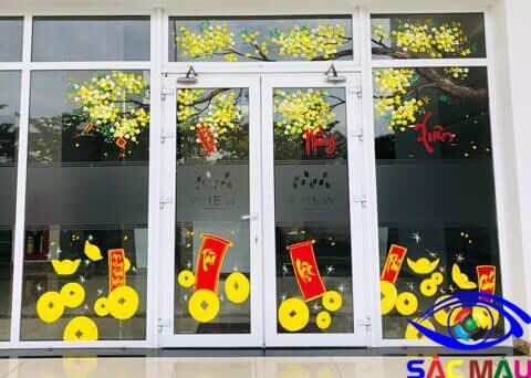 Mẫu decal trang trí Tết 2018