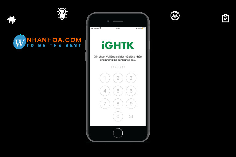 Màn hình cài đặt mã đăng nhập cho tài khoản iGHTK