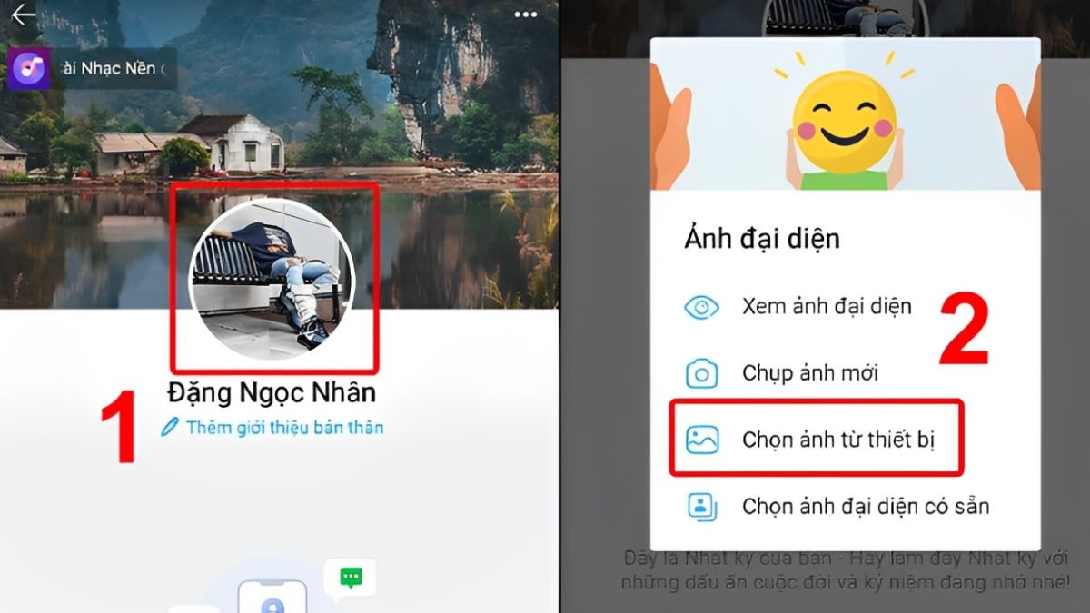 Chọn ảnh mới để thay thế ảnh đại diện Zalo