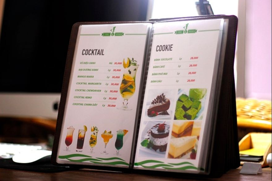 Setup menu cafe dạng quyển chuyên nghiệp