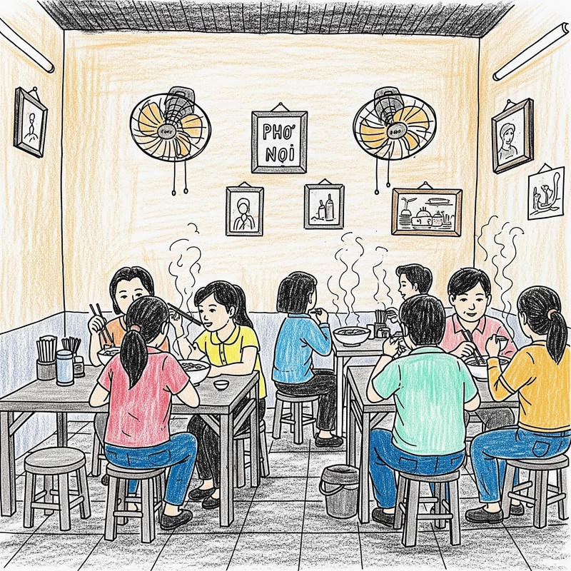 Tranh vẽ Em yêu Hà Nội với Hồ Gươm nên thơ, lãng mạn