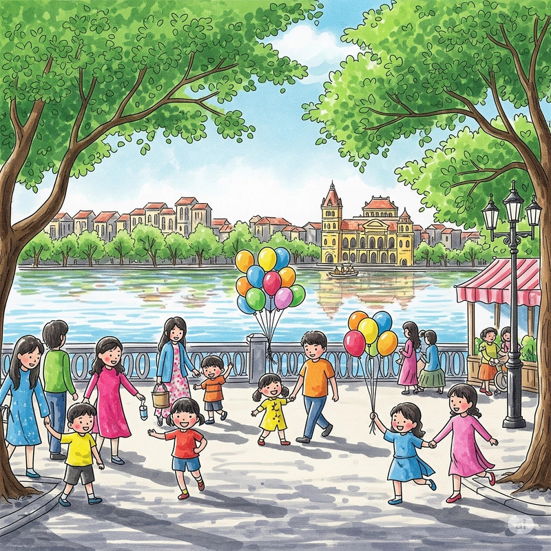 Tranh vẽ lịch sử Cầu Long Biên Hà Nội, biểu tượng của thời gian