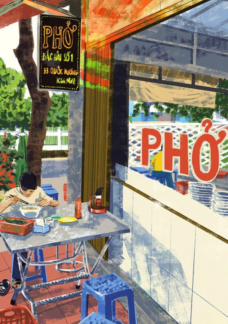 Tranh vẽ Em yêu Hà Nội chân thực với cảnh sinh hoạt đời thường