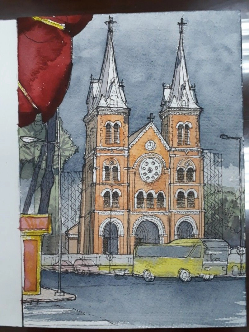 Tranh vẽ Hà Nội trong em nhẹ nhàng, tinh tế với vẻ đẹp truyền thống