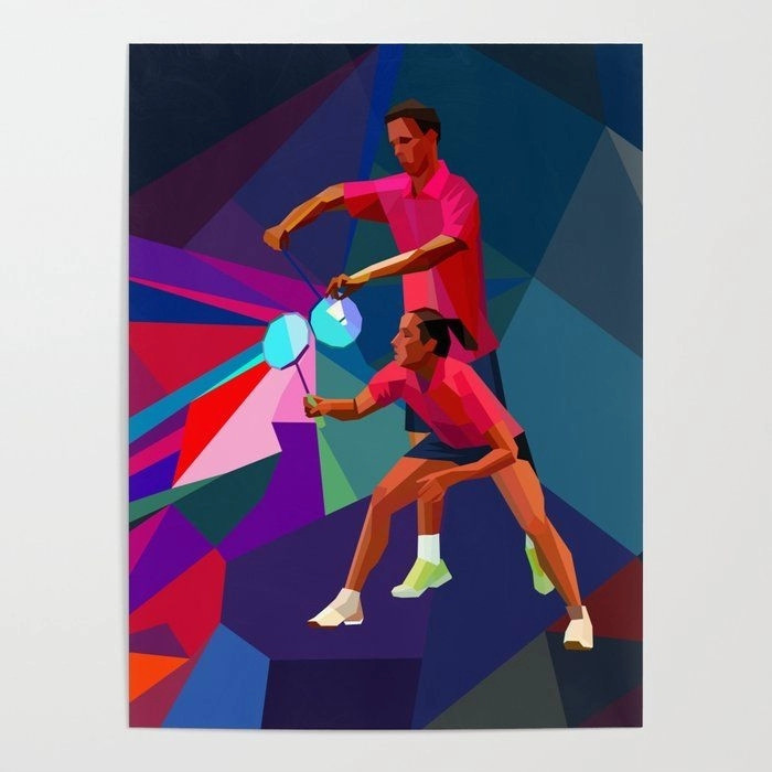 Vận động viên cầu lông đang di chuyển nhanh nhẹn trên sân thi đấu