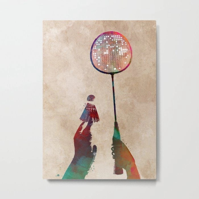 Phác thảo đơn giản về một người chơi cầu lông trong tư thế đánh cầu