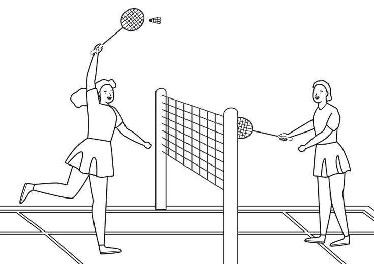 Các bước vẽ tranh đánh cầu lông đơn giản được minh họa chi tiết