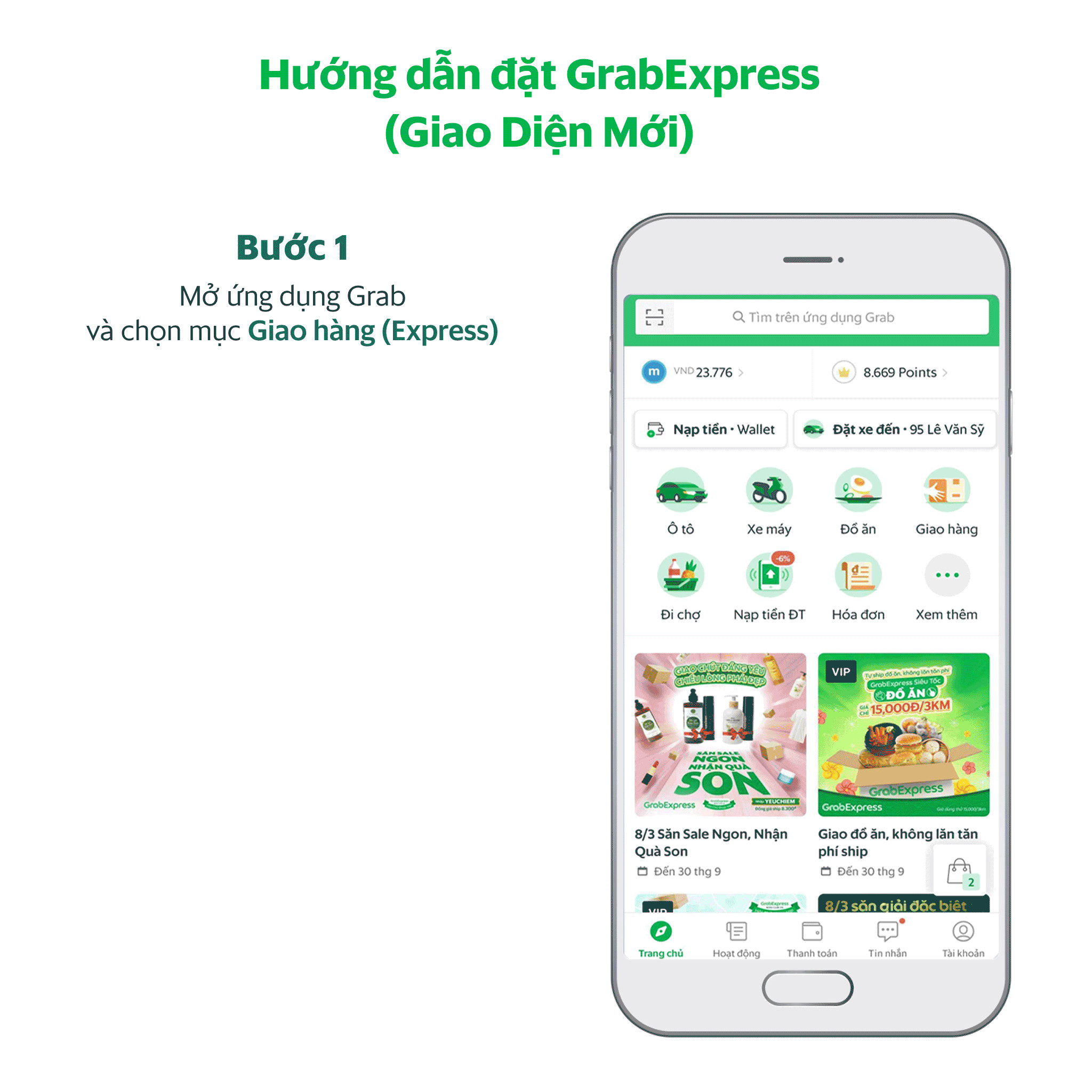 Video hướng dẫn cách đặt giao hàng GrabExpress trên giao diện mới