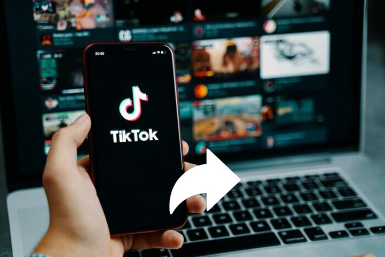 Giao diện TikTok và nút chia sẻ video