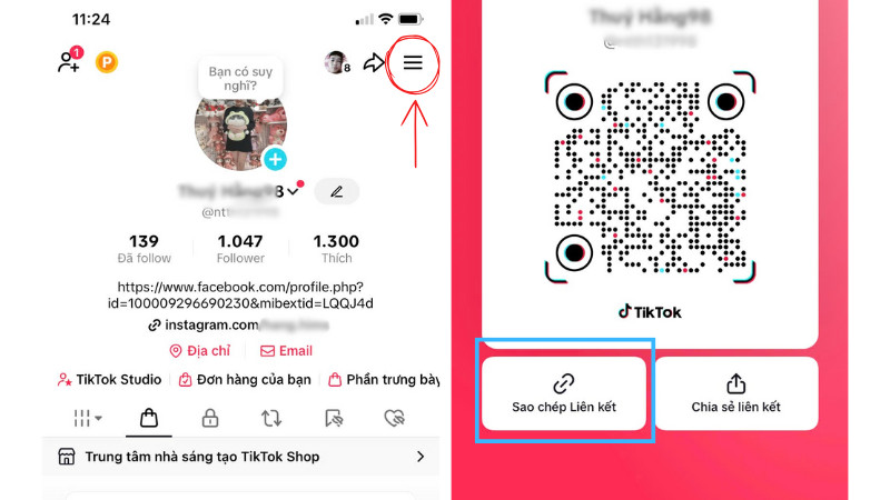 Lấy liên kết hồ sơ TikTok cá nhân