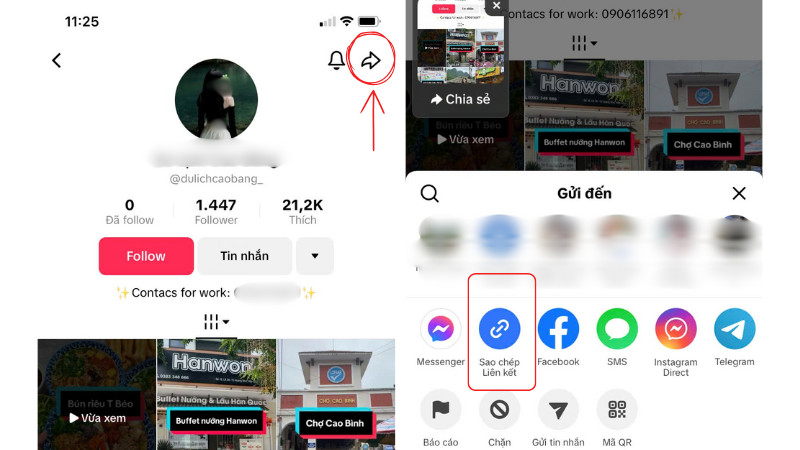 Lấy liên kết hồ sơ TikTok bạn bè