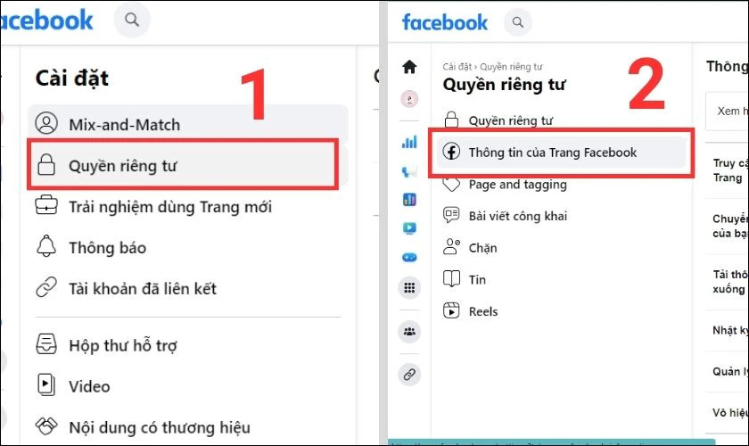Chọn Thông tin của bạn trên Facebook để hủy xóa
