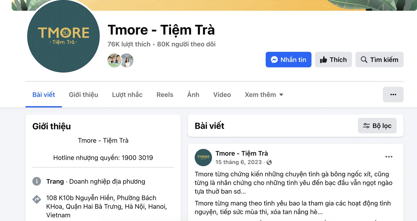 Fanpage Tmore ngừng cập nhật từ tháng 6/2023