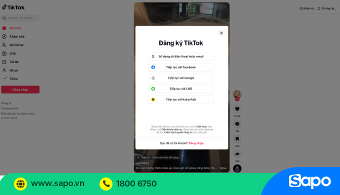 Ảnh minh họa các bước tạo tài khoản TikTok.