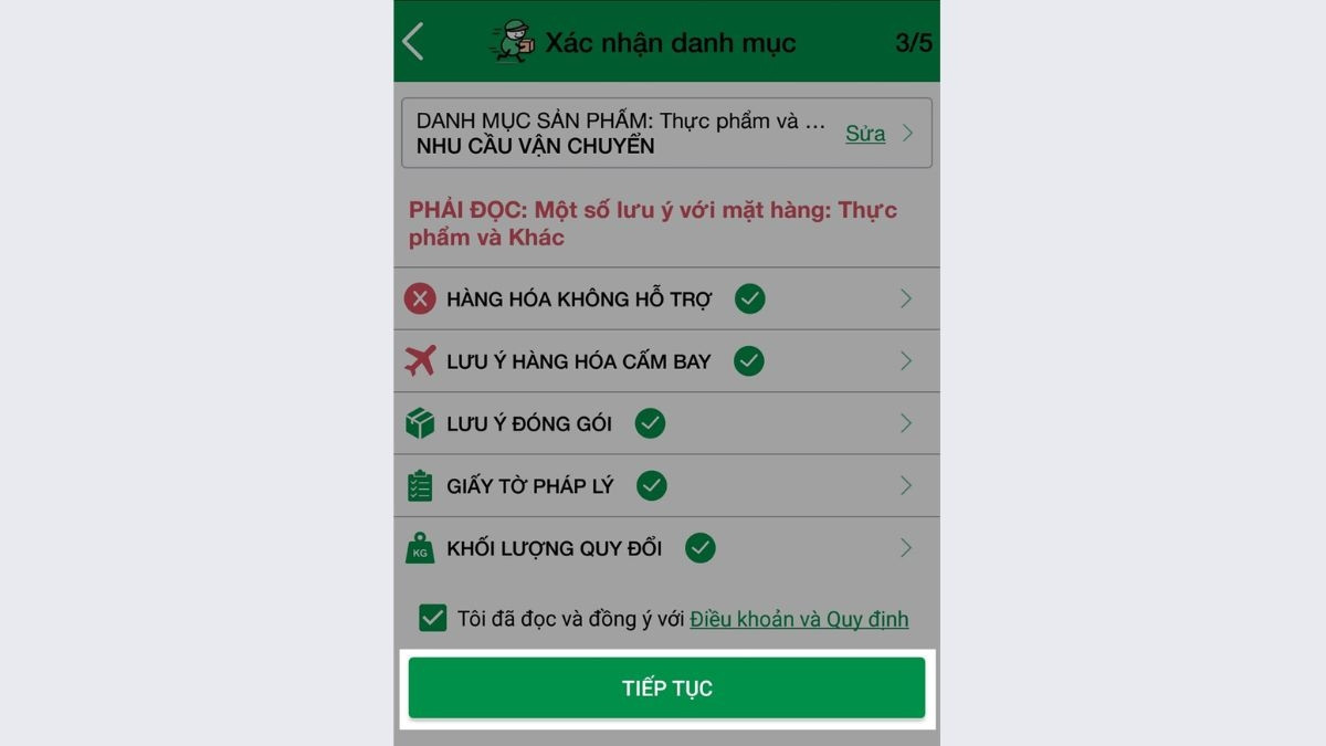 Mục điều khoản và quy định của Giao Hàng Tiết Kiệm