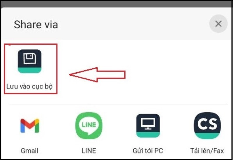 Chọn lưu vào cục bộ