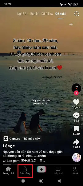 Mục Cửa hàng trên ứng dụng TikTok