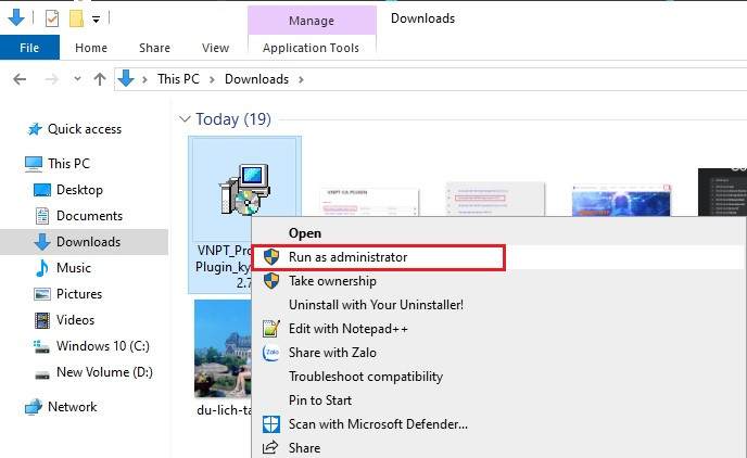 Chọn thư mục để lưu trữ file plugin đã tải