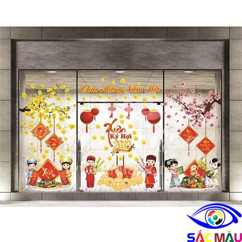 Bộ decal trang trí Tết giá rẻ