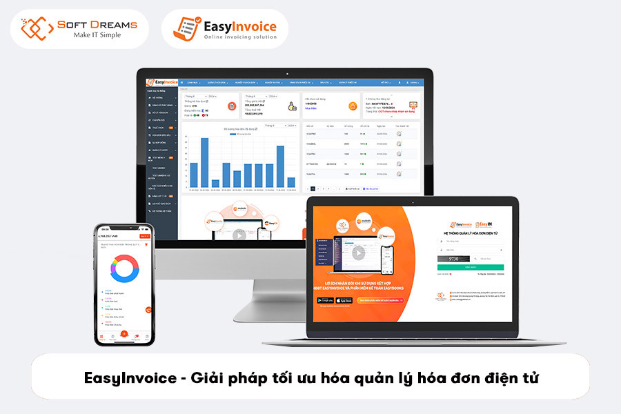 Giao diện phần mềm EasyInvoice giúp quản lý hóa đơn điện tử