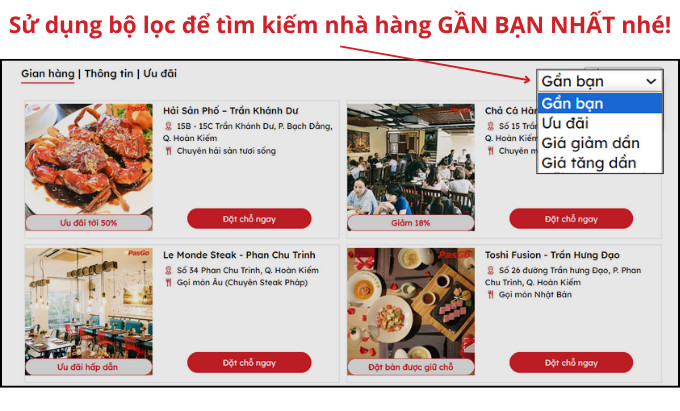 huong dan loc nha hang