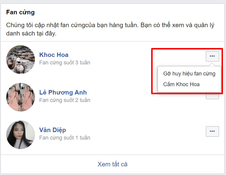 Gỡ huy hiệu Fan cứng trên Fanpage