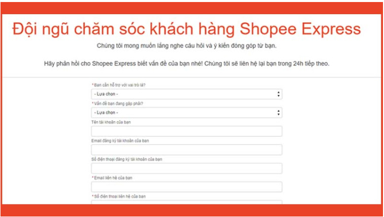 Giao diện website Shopee Help Center