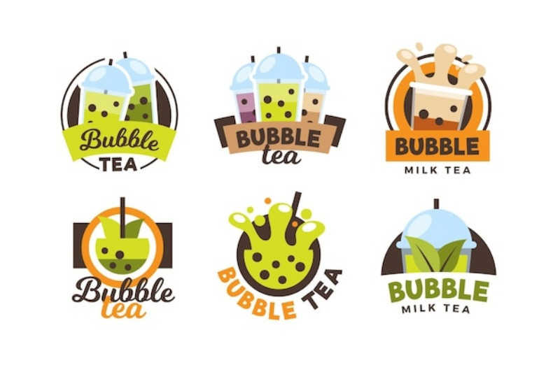 Logo trà sữa hình cốc đơn giản nhưng thu hút ánh nhìn