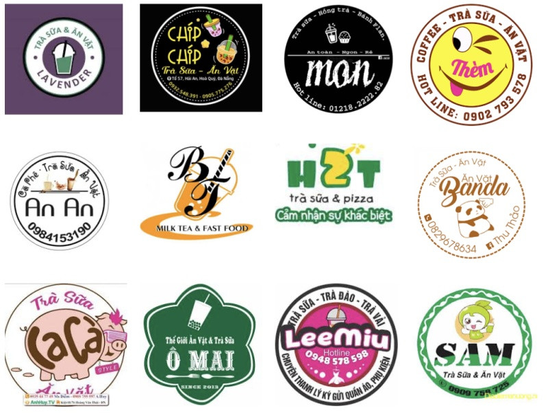 Logo trà sữa thể hiện sự tươi mới và sức sống