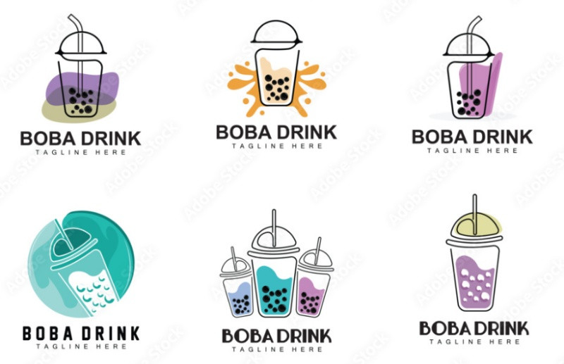 Logo trà sữa với màu sắc tươi mới, tạo cảm giác vui vẻ và năng động