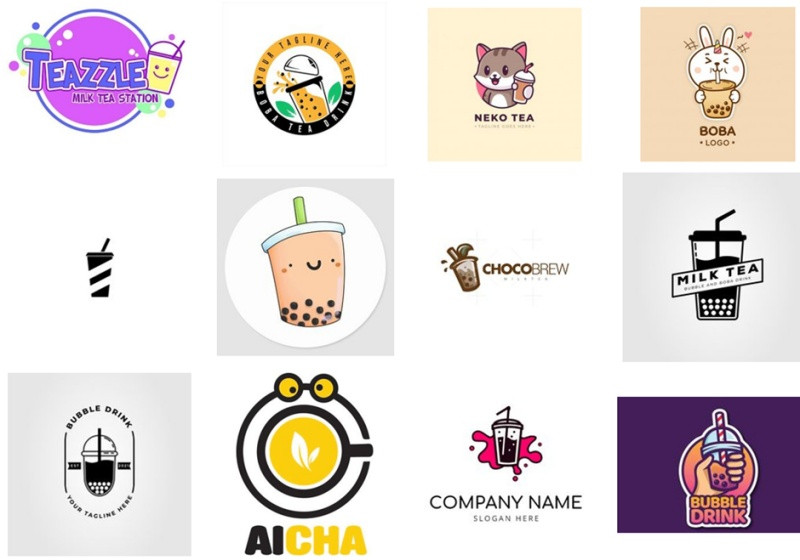 Logo trà sữa sử dụng màu sắc tươi sáng và bắt mắt