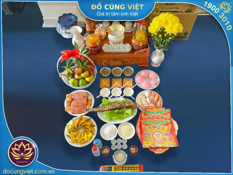 Mâm cúng Thần Tài – Thổ Địa chuẩn bị chu đáo