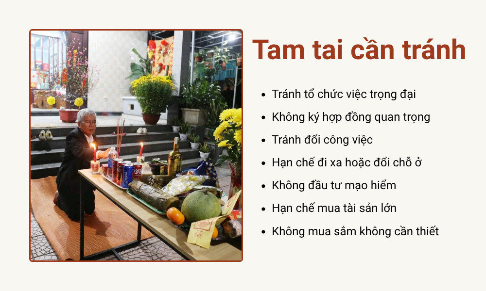 Cần tránh làm gì trong năm tam tai?