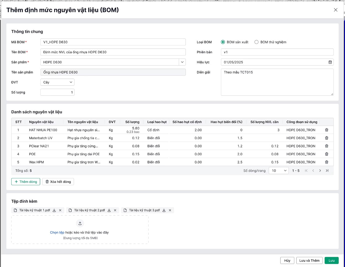 MISA AMIS Sản xuất Giao diện 4