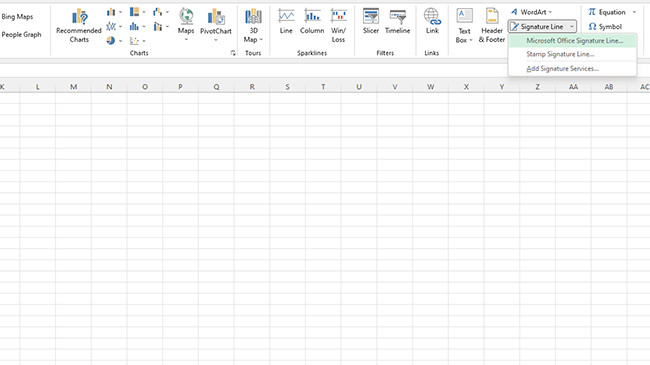 Tạo dòng chữ ký điện tử trong Excel