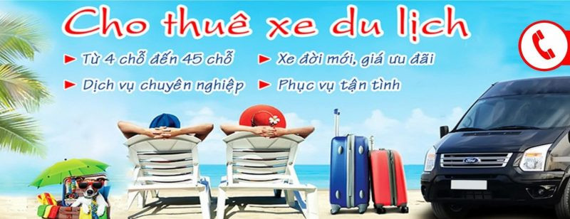 Hình ảnh một mẫu quảng cáo dịch vụ thuê xe du lịch phổ biến.