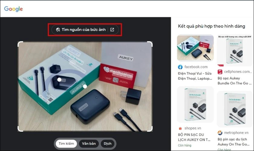 Tìm nguồn của bức ảnh trên Google Hình ảnh