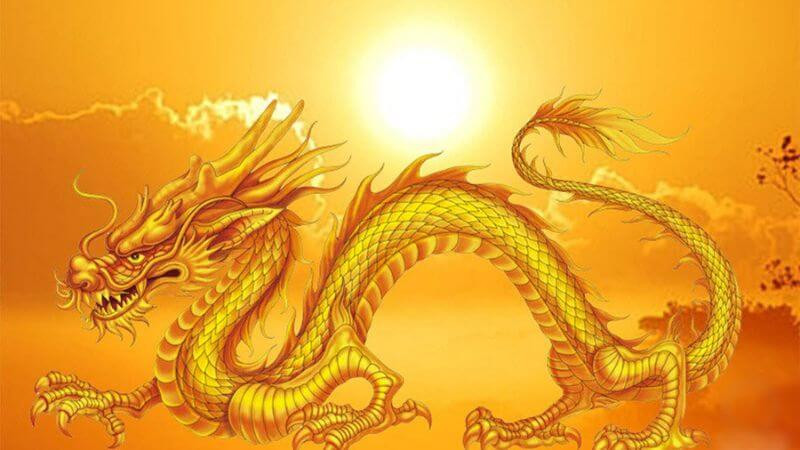 Rồng vàng uy nghi, tượng trưng cho quyền lực tối cao của vua chúa