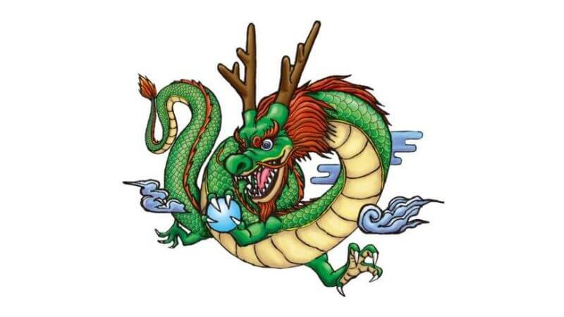 Một bức vẽ rồng châu Á độc đáo với nhiều chi tiết