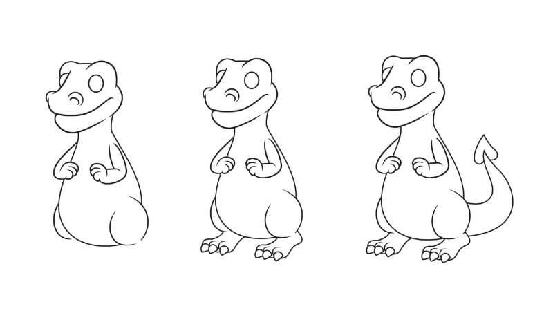 Phác thảo cơ thể rồng châu Âu với thân, chân và móng vuốt