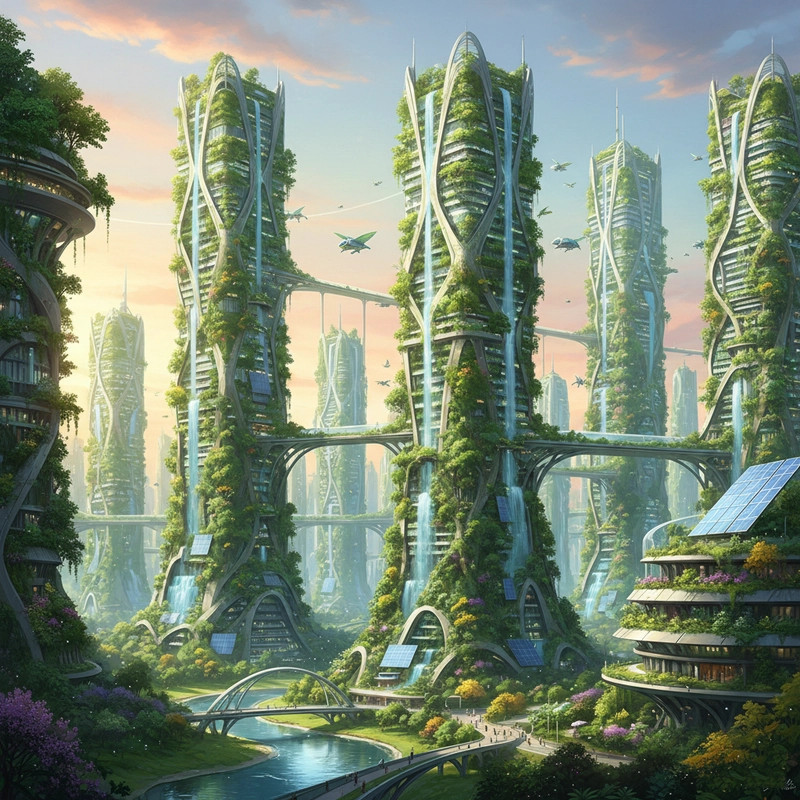 Bức vẽ thành phố trong tương lai được thiết kế để học sinh dễ dàng tham khảo và vẽ theo