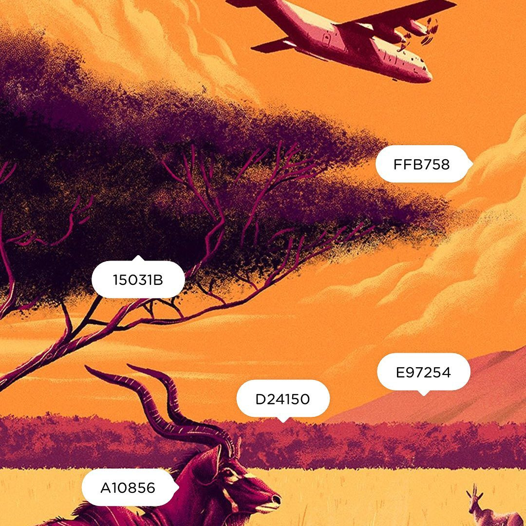 Bảng phối màu với các màu xanh dương, đỏ tươi và trắng ngà