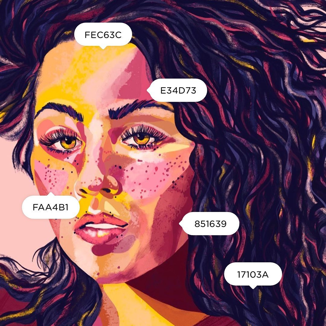 Bảng phối màu với các màu xanh lá cây tươi, vàng chanh và cam đất