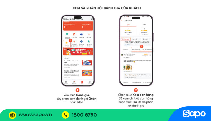 Cách xem và phản hồi đánh giá của khách hàng trên ShopeeFood