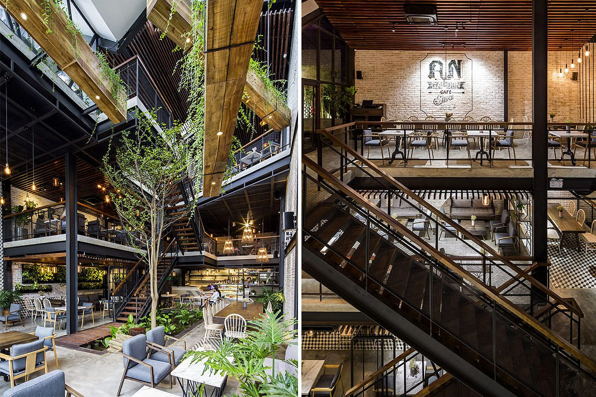 An's Garden Coffee với không gian sân vườn rộng rãi, tràn ngập cây xanh