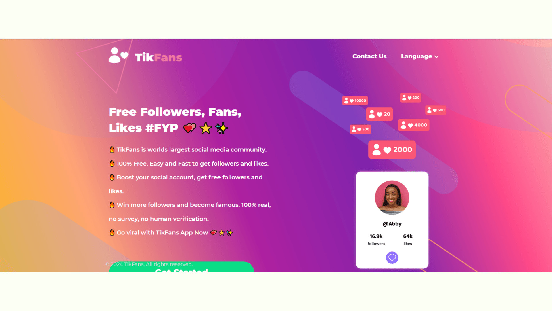 Ứng dụng di động TikFans để tăng follow TikTok