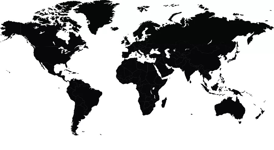 Bản đồ thế giới minh họa sự hiện diện của PappaRoti trên khắp các châu lục