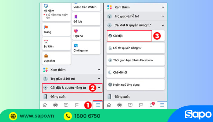 Chọn Cài đặt và Quyền riêng tư, sau đó vào Bài viết công khai để quản lý bình luận trên Facebook cá nhân